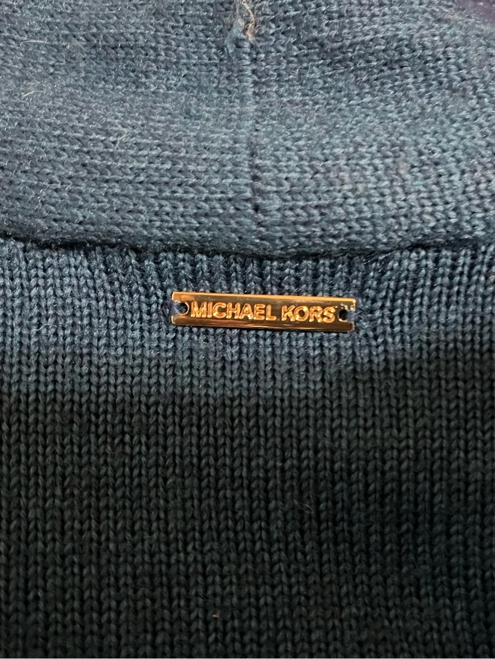 Michael Kors Teal and Navy Striped Open-Front Women’s Cardigan